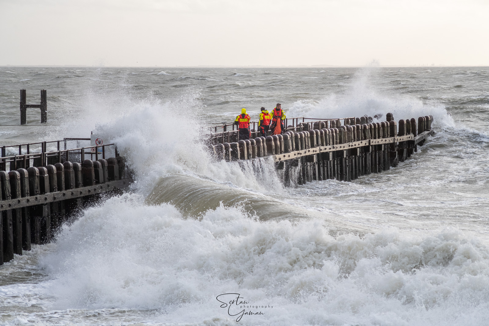 KNRM action in a wild storm in Zeeland