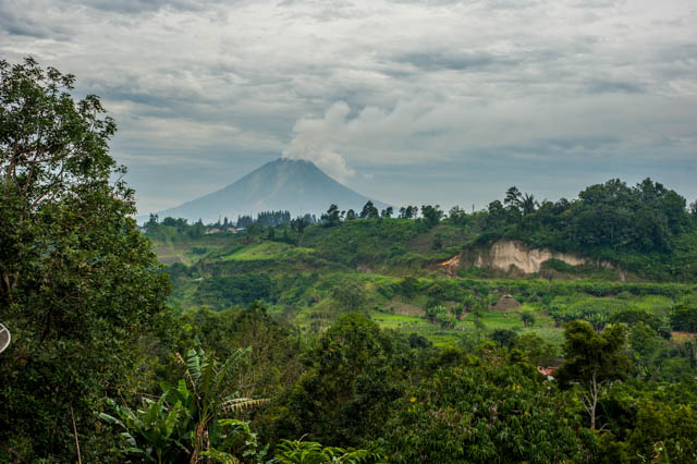 Mount Sinabung Volcano in North Sumatra